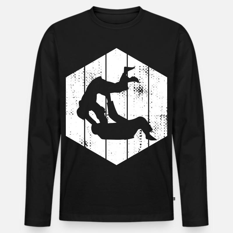 Judo Kämpfer - Männer Premium Bio Langarmshirt - Schwarz