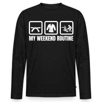 Judo Weekend - Men's Premium Organic Long Sleeve Shirt - black - Front - Nico (187cm)