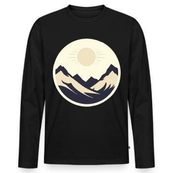Mountains in the sunshine - Men's Premium Organic Long Sleeve Shirt - black - Front - Nico (187cm)