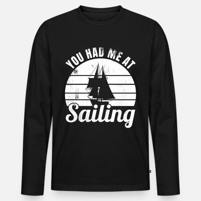 Segeln Witz - Männer Premium Bio Langarmshirt - Schwarz