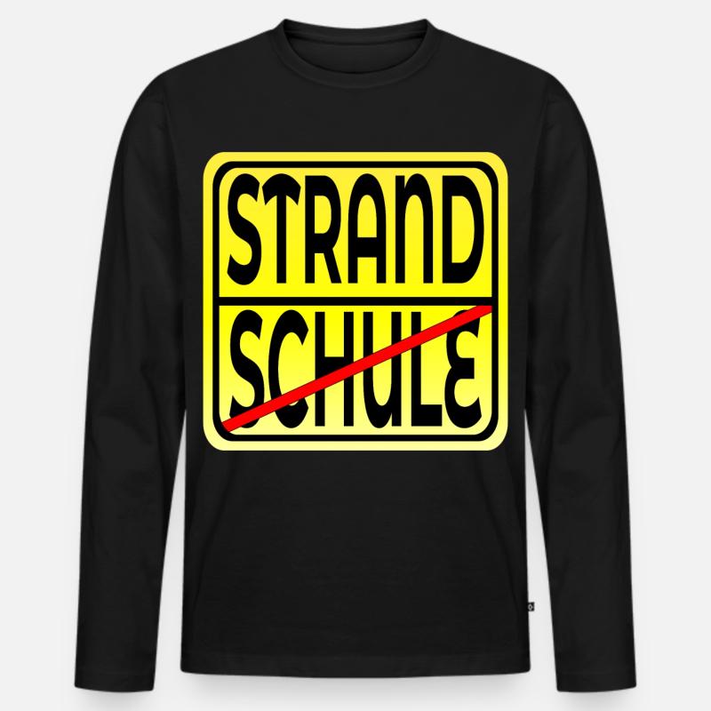 SCHULE ABSCHLUSS FERIENBEGINN - Männer Premium Bio Langarmshirt - Schwarz