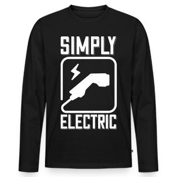 Simply Electric - für Elektro Auto Fans - Männer Premium Bio Langarmshirt - Schwarz - Vorne - Nico (187cm)