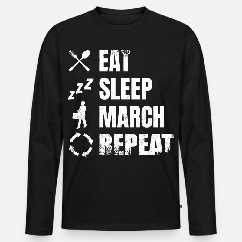 Trommelspieler Tägliche Routine - Männer Premium Bio Langarmshirt - Schwarz