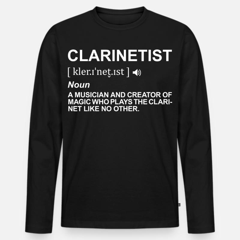 Klarinettenspieler Definition - Männer Premium Bio Langarmshirt - Schwarz