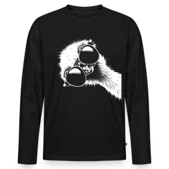 Funny Bird Bouquet avec lunettes de soleil Emu Gift - T-shirt manches longues Premium bio Homme - noir - Devant - Nico (187cm)