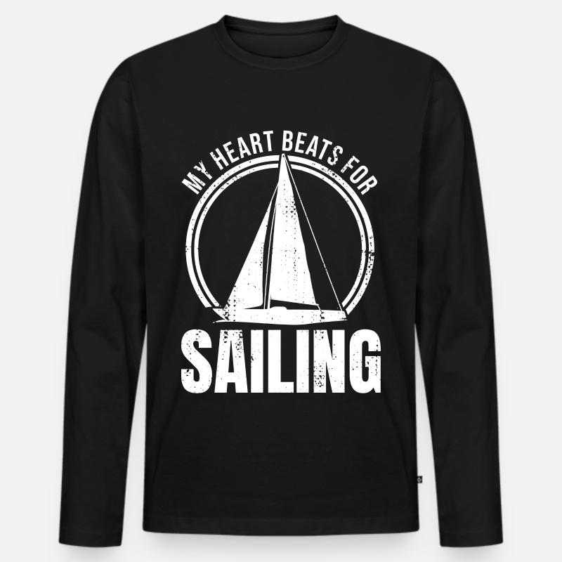 Motivation Segeln - Männer Premium Bio Langarmshirt - Schwarz