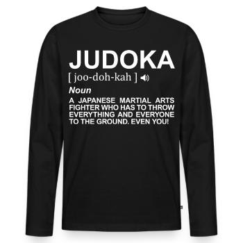 Judoka Meaning - Men's Premium Organic Long Sleeve Shirt - black - Front - Nico (187cm)