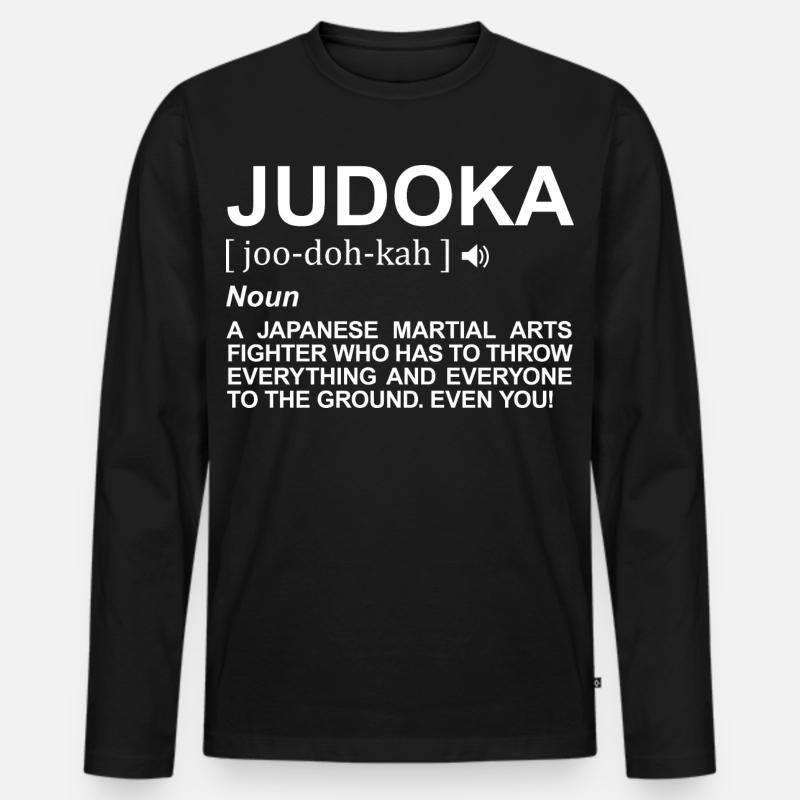 Judoka Bedeutung - Männer Premium Bio Langarmshirt - Schwarz