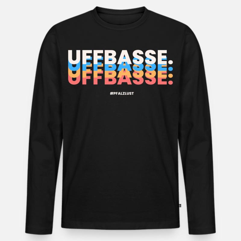 Pfalzlust Uffbasse - Männer Premium Bio Langarmshirt - Schwarz