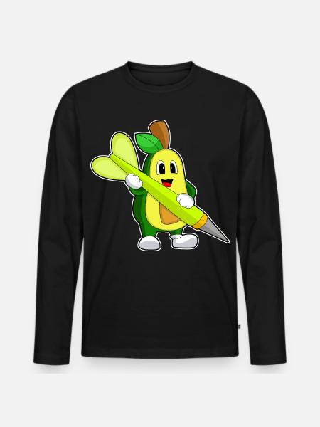 Avocado Dart Dartpfeil - Men's Premium Organic Long Sleeve Shirt - black