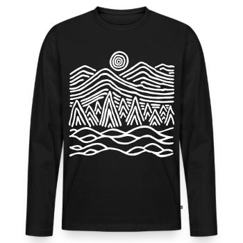 Strange white landscape - Men's Premium Organic Long Sleeve Shirt - black - Front - Nico (187cm)