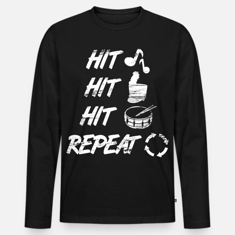 Snare Drums Spruch - Männer Premium Bio Langarmshirt - Schwarz