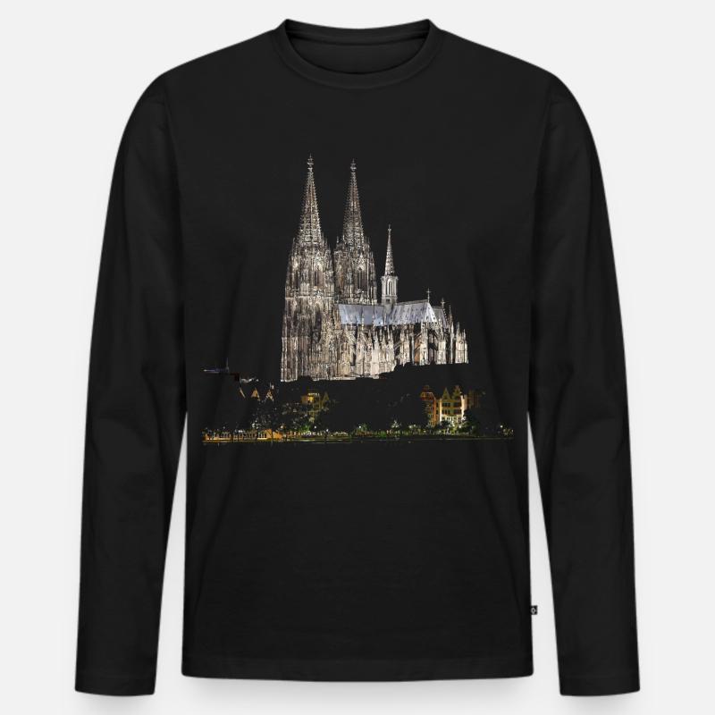 Köln - Männer Premium Bio Langarmshirt - Schwarz