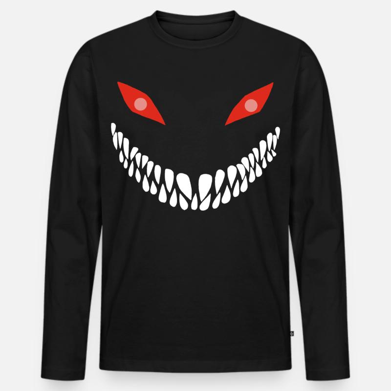 Fleischfressender Lächeln - Männer Premium Bio Langarmshirt - Schwarz