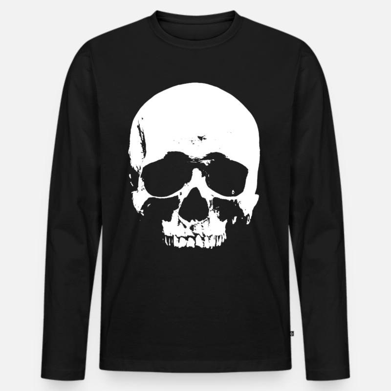 BLN PNK Schädel - Männer Premium Bio Langarmshirt - Schwarz