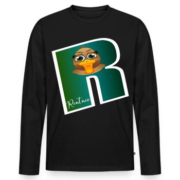 Abschiedsgeschenke Rente Ente - Männer Premium Bio Langarmshirt - Schwarz - Vorne - Nico (187cm)
