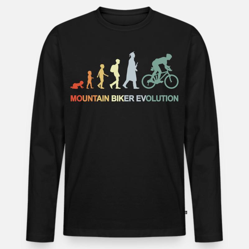 Mountain Biker Evolution - Men's Premium Organic Long Sleeve Shirt - black