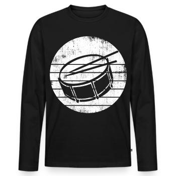 Dessin de caisse claire - T-shirt manches longues Premium bio Homme - noir - Devant - Nico (187cm)