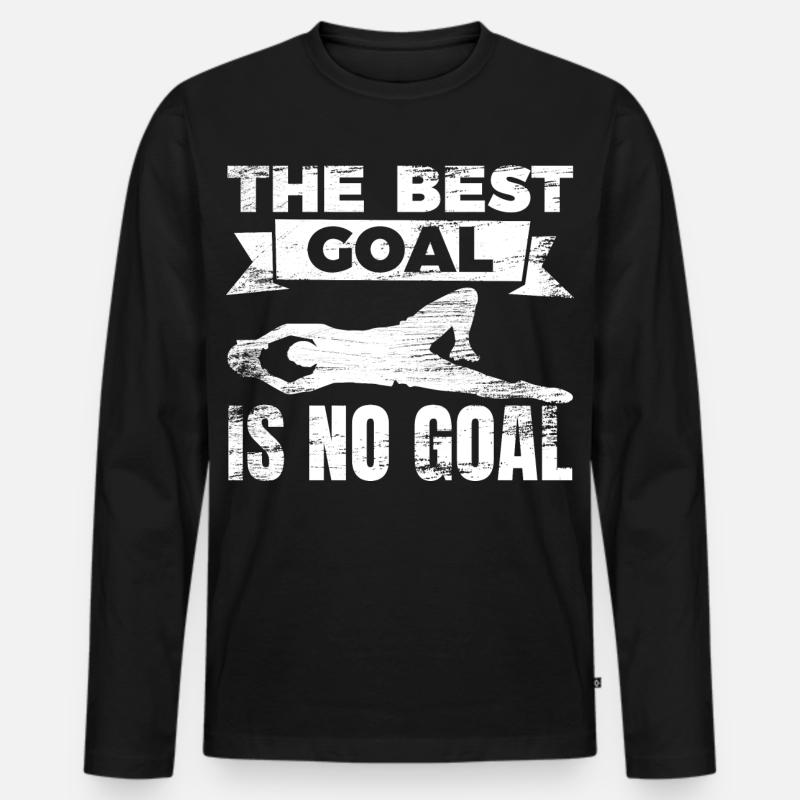 Torwart Witz - Männer Premium Bio Langarmshirt - Schwarz