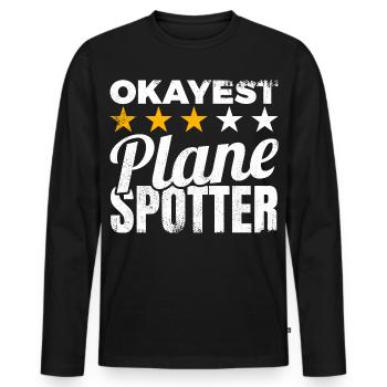 Planespotter moyen - T-shirt manches longues Premium bio Homme - noir - Devant - Nico (187cm)