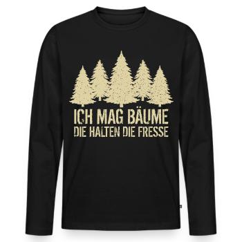Wandern - Männer Premium Bio Langarmshirt - Schwarz - Vorne - Nico (187cm)