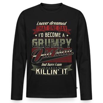 Grumpy Old Man Vatertag Großvater Rentner Kollege - Männer Premium Bio Langarmshirt - Schwarz - Vorne - Nico (187cm)