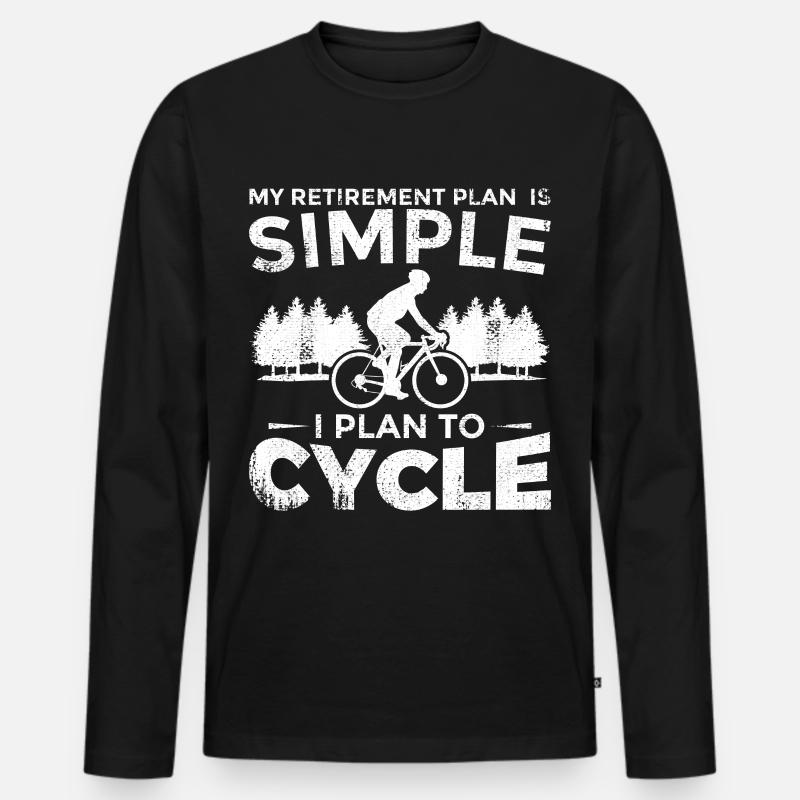 Ruhestand Radfahren - Männer Premium Bio Langarmshirt - Schwarz