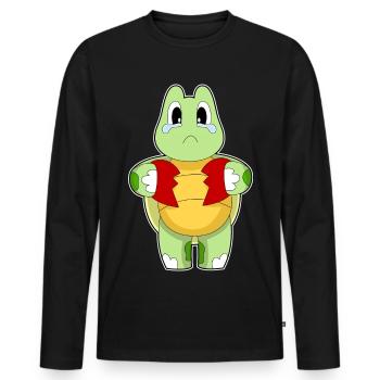 Turtle Heart - Men's Premium Organic Long Sleeve Shirt - black - Front - Nico (187cm)