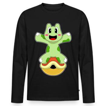 Tortue sans carapace - T-shirt manches longues Premium bio Homme - noir - Devant - Nico (187cm)