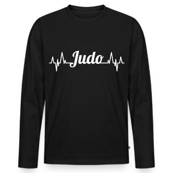 Judo Herzschlag - Männer Premium Bio Langarmshirt - Schwarz - Vorne - Nico (187cm)