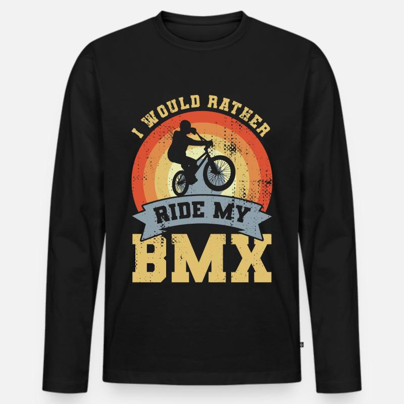 BMX Motivation - Männer Premium Bio Langarmshirt - Schwarz