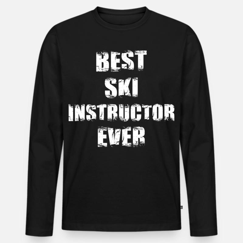 Skilehrer - Männer Premium Bio Langarmshirt - Schwarz