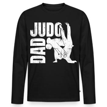 Papa de judo - T-shirt manches longues Premium bio Homme - noir - Devant - Nico (187cm)
