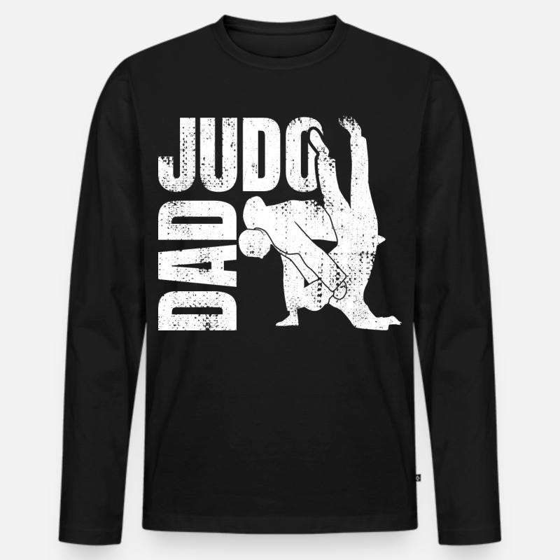 Judo Dad - Männer Premium Bio Langarmshirt - Schwarz