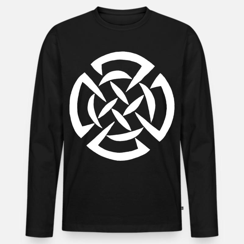 Weißes keltisches Graffiti - Männer Premium Bio Langarmshirt - Schwarz