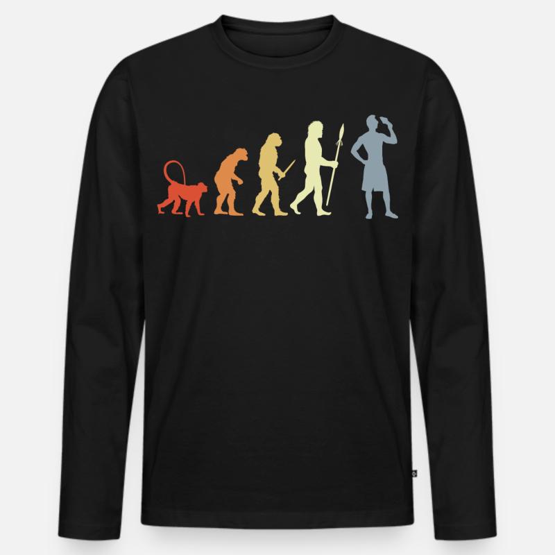 Evolution Eiscreme Liebhaber - Männer Premium Bio Langarmshirt - Schwarz