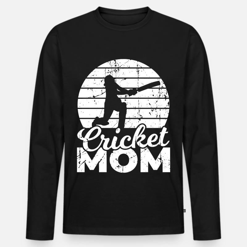 Kricket Mama - Männer Premium Bio Langarmshirt - Schwarz