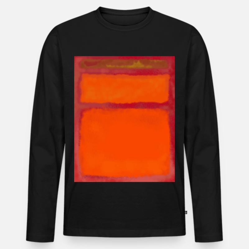 Rothko-Kunststil in digitalen Farben - Männer Premium Bio Langarmshirt - Schwarz