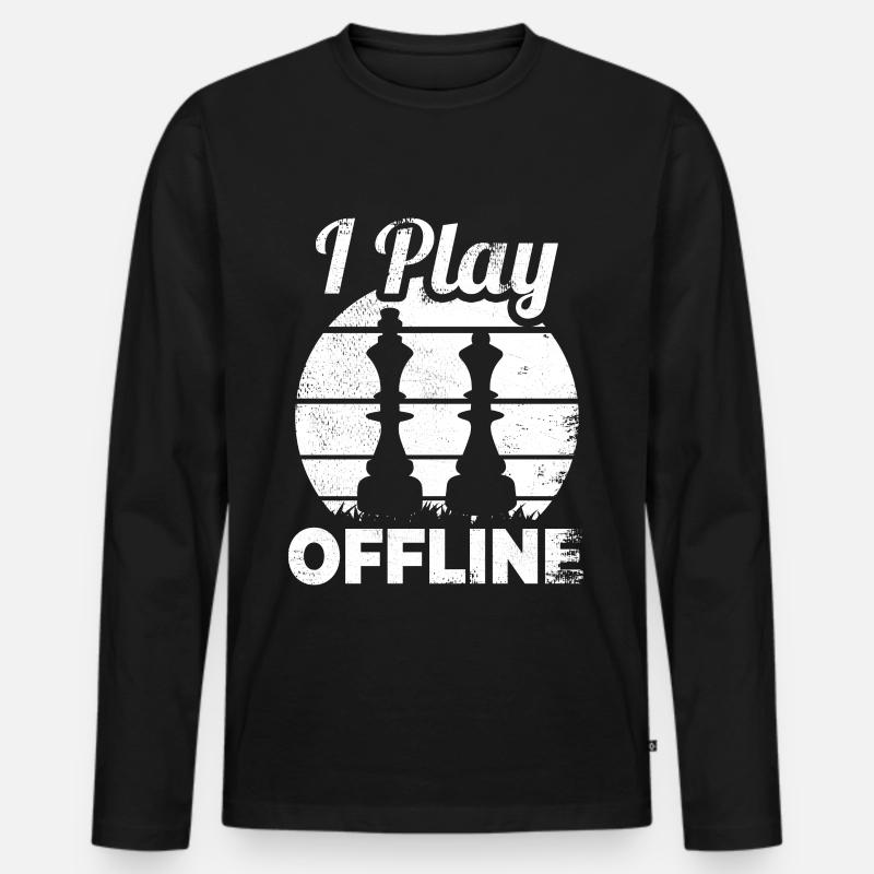 Lustiger Schachspieler Spruch - Männer Premium Bio Langarmshirt - Schwarz