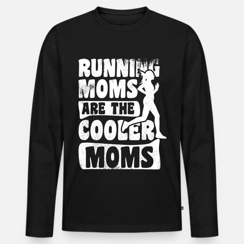 Läufer Mama - Männer Premium Bio Langarmshirt - Schwarz