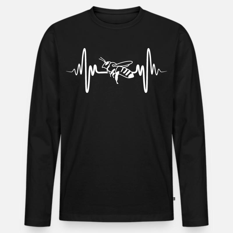 Honigbiene - Männer Premium Bio Langarmshirt - Schwarz