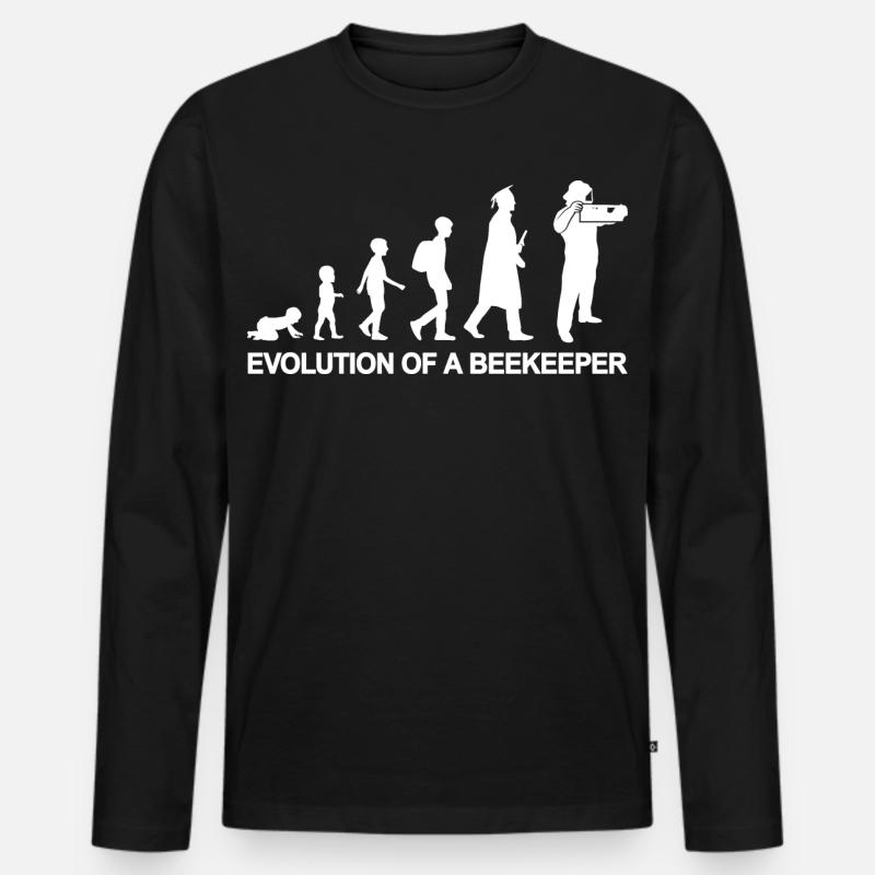 Kind zum Imker - Männer Premium Bio Langarmshirt - Schwarz