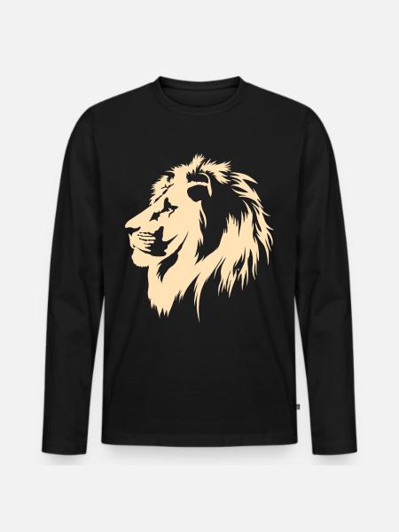 King of the Cats (sand) - Men's Premium Organic Long Sleeve Shirt - black