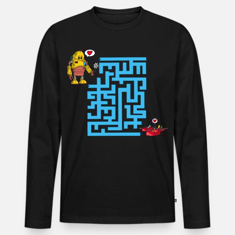 Das Labyrinth der Liebenden - Männer Premium Bio Langarmshirt - Schwarz