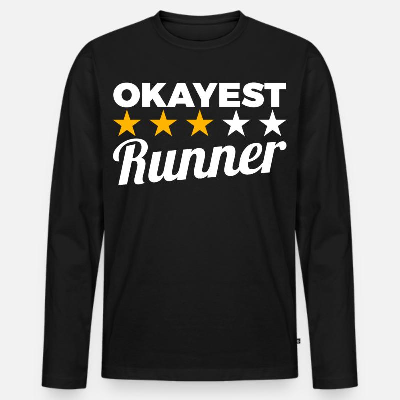 Durchschnittlicher Läufer - Männer Premium Bio Langarmshirt - Schwarz