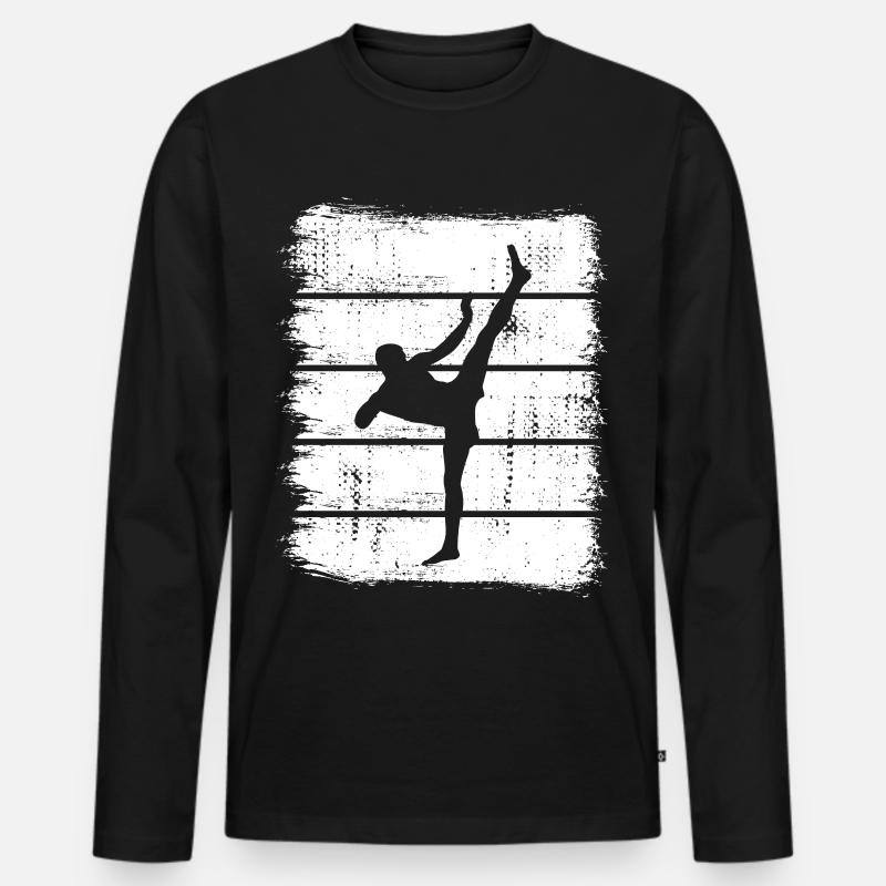 Kickboxer - Männer Premium Bio Langarmshirt - Schwarz