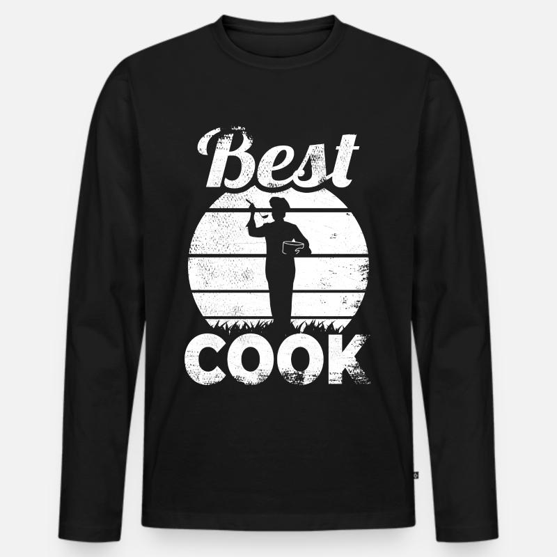 Bester Koch - Männer Premium Bio Langarmshirt - Schwarz