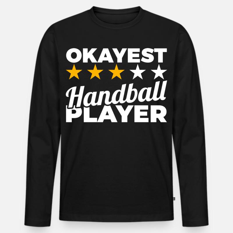 Durchschnittlicher Handballer - Männer Premium Bio Langarmshirt - Schwarz