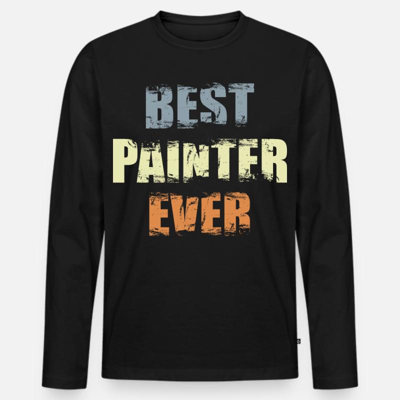 Bester Maler Lackierer - Männer Premium Bio Langarmshirt - Schwarz