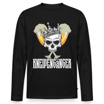 Kneipengänger Outfit für Bier-Liebhaber und Partys - Männer Premium Bio Langarmshirt - Schwarz - Vorne - Nico (187cm)